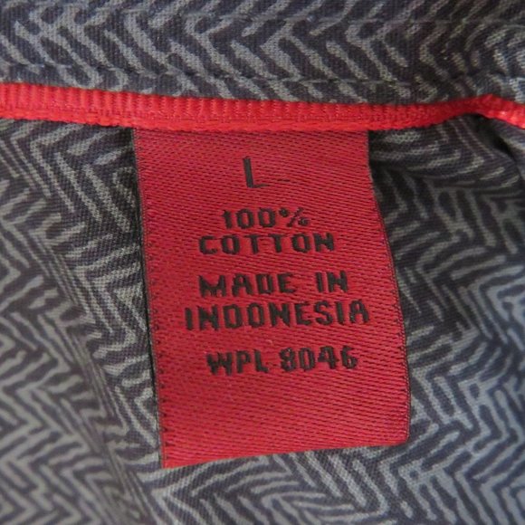 Alfani* Men's‎ Long Sleeve Button Down Curved Hem Zig Zag Design Shirt~ Large - Picture 4 of 12